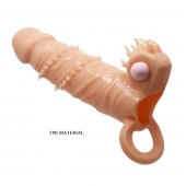 Телесная удлиняющая вибронасадка Penis Sleeve Connor - 17 см. - Baile - в Благовещенске купить с доставкой