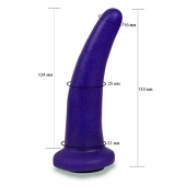 Фиолетовая гладкая изогнутая насадка-плаг - 13,3 см. - LOVETOY (А-Полимер) - купить с доставкой в Благовещенске