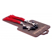 Металлические зажимы на соски с красными замшевыми кисточками - Crazy Handmade - купить с доставкой в Благовещенске