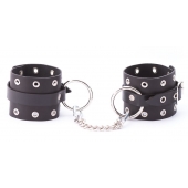 Черные кожаные оковы с люверсами - Crazy Handmade - купить с доставкой в Благовещенске