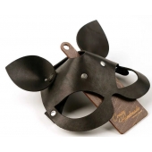 Черная кожаная маска  Кошка  с маленькими ушками - Crazy Handmade - купить с доставкой в Благовещенске