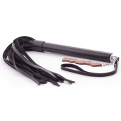 Черная кожаная плеть  Индиго  - 50 см. - Crazy Handmade - купить с доставкой в Благовещенске