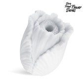 Белый нереалистичный мастурбатор в форме бутона цветка Tulips - 1137 - в Благовещенске купить с доставкой