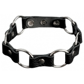 Кожаный черный ошейник с кольцами - Sitabella - купить с доставкой в Благовещенске