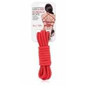 Красная хлопковая веревка для связывания - 3 м. - Lux Fetish - купить с доставкой в Благовещенске