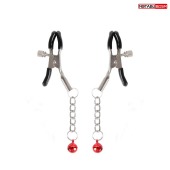 Серебристые зажимы на соски с шариками на цепочках - Notabu - купить с доставкой в Благовещенске