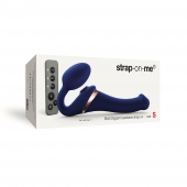 Синий безремневой страпон Multi Orgasm Size S с клиторальной стимуляцией - Strap-on-me - купить с доставкой в Благовещенске