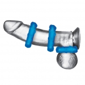 Комплект из трех голубых эрекционных колец 3-Pack Ribbed Rider Cock Ring Set - BlueLine - в Благовещенске купить с доставкой