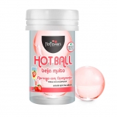 Лубрикант на масляной основе Hot Ball Beija Muito с ароматом клубники и шампанского (2 шарика по 3 гр.) - HotFlowers - купить с доставкой в Благовещенске