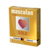 Презервативы Masculan Ultra Gold с золотым напылением и ароматом ванили - 3 шт. - Masculan - купить с доставкой в Благовещенске