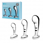 Набор из 3 стальных стимуляторов простаты Stainless Steel P-spot Training Set - b-Vibe - в Благовещенске купить с доставкой