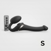 Черный безремневой страпон Multi Orgasm Size S с клиторальной стимуляцией - Strap-on-me - купить с доставкой в Благовещенске