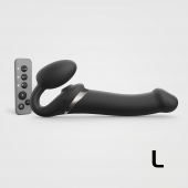 Черный безремневой страпон Multi Orgasm Size L с клиторальной стимуляцией - Strap-on-me - купить с доставкой в Благовещенске