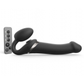 Черный безремневой страпон Multi Orgasm Size L с клиторальной стимуляцией - Strap-on-me - купить с доставкой в Благовещенске