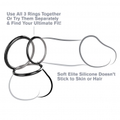 Набор из трех черных эрекционных колец Silicone 3-Ring Stamina Set - Pipedream - в Благовещенске купить с доставкой