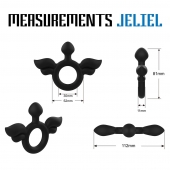 Черное эрекционное кольцо с крыльями Rooster Jeliel Angel - Velv or - в Благовещенске купить с доставкой