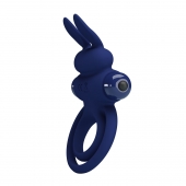 Синее эрекционное кольцо с вибростимуляцией клитора Powerful Ring - Baile - в Благовещенске купить с доставкой