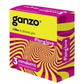 Презервативы с анестетиком для продления удовольствия Ganzo Long Love - 3 шт. - Ganzo - купить с доставкой в Благовещенске