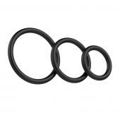 Набор из 3 чёрных колец различного диаметра - Baile - в Благовещенске купить с доставкой