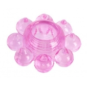 Розовое гелевое эрекционное кольцо-цветок - Toyfa Basic - в Благовещенске купить с доставкой