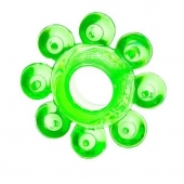 Зеленое эрекционное кольцо-цветок - Toyfa Basic - в Благовещенске купить с доставкой