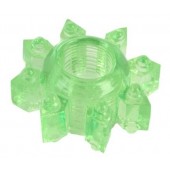 Зеленое эрекционное кольцо-звезда - Toyfa Basic - в Благовещенске купить с доставкой