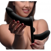 Черный вибрострапон Double Take 10X Double Penetration Vibrating Strap-on Harness - XR Brands - купить с доставкой в Благовещенске