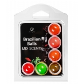 Набор из 6 шариков с ароматизированными массажными маслами Brazilian Balls - Secret Play - купить с доставкой в Благовещенске