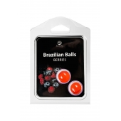 Набор из 2 шариков с массажным маслом Brazilian Balls с ароматом ягод - Secret Play - купить с доставкой в Благовещенске