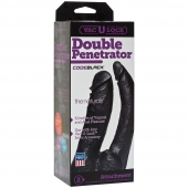 Черная насадка-фаллоимитатор для двойной стимуляции Double Penetrator - 16 см. - Doc Johnson - купить с доставкой в Благовещенске