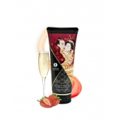 Массажный крем для тела с ароматом клубники и шампанского Sparkling Strawberry Wine - 200 мл. - Shunga - купить с доставкой в Благовещенске