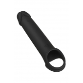 Черная насадка-удлинитель с вибрацией Vibrating Extender With Remote - Dream Toys - в Благовещенске купить с доставкой