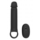 Черная насадка-удлинитель с вибрацией Vibrating Extender With Remote - Dream Toys - в Благовещенске купить с доставкой