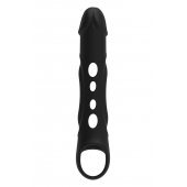 Черная насадка-удлинитель Vibrating Extender With Remote с вибрацией - Dream Toys - в Благовещенске купить с доставкой