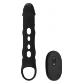 Черная насадка-удлинитель Vibrating Extender With Remote с вибрацией - Dream Toys - в Благовещенске купить с доставкой