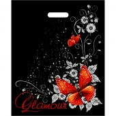 Черный пакет Glamour с вырубной ручкой (38х47 см) - Сима-Ленд - купить с доставкой в Благовещенске