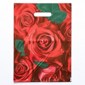 Пакет с цветочным принтом и вырубной ручкой (30х40 см) - Сима-Ленд - купить с доставкой в Благовещенске