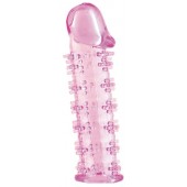 Розовая насадка на пенис с шипами - 12,5 см. - A-toys - в Благовещенске купить с доставкой