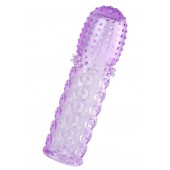 Фиолетовая рельефная насадка на пенис - 13,5 см. - A-toys - в Благовещенске купить с доставкой