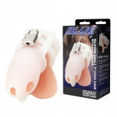 Белая клетка для пениса Silicone Small 2 in Cock Cage With Ball Divider - BlueLine - купить с доставкой в Благовещенске