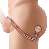 Кольцо на пенис с анальным стимулятором Stainless Steel Anal Hook   Cock Ring - BlueLine - в Благовещенске купить с доставкой