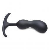 Черный массажер простаты с утяжелителями Premium Silicone Weighted Prostate Plug Medium - 16,3 см. - XR Brands - в Благовещенске купить с доставкой
