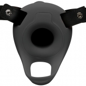 Черный полый страпон с вибрацией 2’’ Erection 28X Smooth Vibrating Silicone Penis Sheath - XR Brands - купить с доставкой в Благовещенске