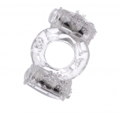 Прозрачное виброкольцо с двумя вибропульками - Toyfa Basic - в Благовещенске купить с доставкой