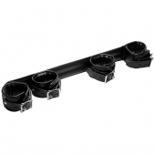 Черная распорка с манжетами для рук и ног Deluxe Rigid Spreader Bar - XR Brands - купить с доставкой в Благовещенске