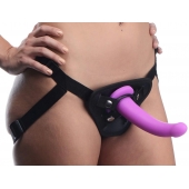 Лиловый поясной страпон Navigator Silicone G-Spot Dildo with Harness - 17,8 см. - XR Brands - купить с доставкой в Благовещенске