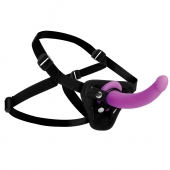 Лиловый поясной страпон Navigator Silicone G-Spot Dildo with Harness - 17,8 см. - XR Brands - купить с доставкой в Благовещенске