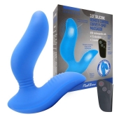 Синий вибромассажер простаты 3,5’’ Remote Control Curve P-spot Massager - 12 см. - Erokay - в Благовещенске купить с доставкой