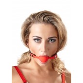 Силиконовый кляп-шар на чёрных ремешках Red Gag silicone - Orion - купить с доставкой в Благовещенске