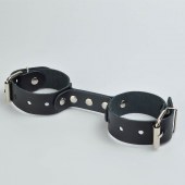 Черные кожаные наручники-фиксатор - Sitabella - купить с доставкой в Благовещенске